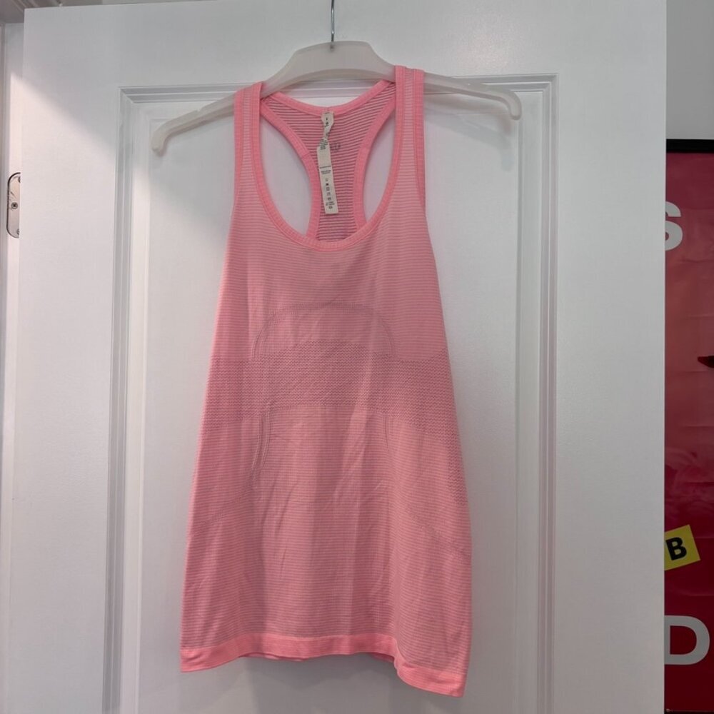 Lululemon Swiftly Tech Racerback Tank Top 2.0 Hip Length Light Pink - Picture 2 of 6